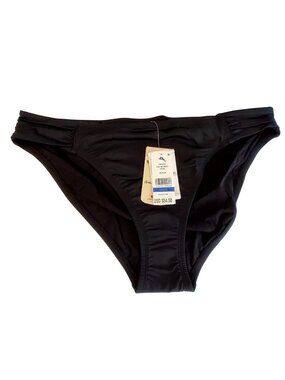 Tommy Bahama Pearl Side Shirred Hipster Bikini Bottoms Black XL Jersey Lomellina